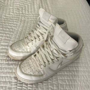 Men Nike Air Indee Mid Casual Triple White Shoes Sneakers